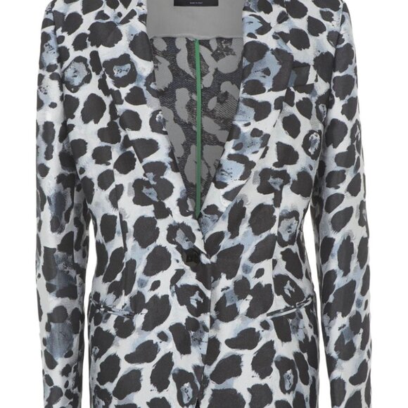 Giorgio Armani Leopard Printed Single-Breasted Blazer  3WHGG118T047D PZ01 - Picture 10 of 10